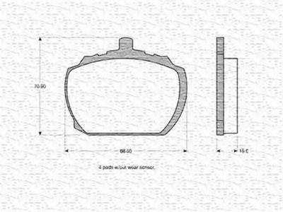 MAGNETI MARELLI 363702160797 -  Комплект тормозных колодок, дисковый тормоз